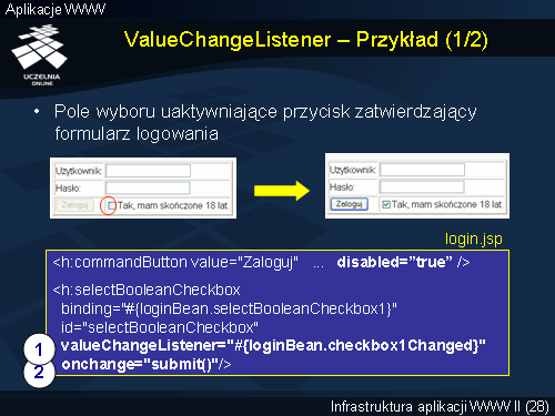 ValueChangeListener – Przykład (1/2)