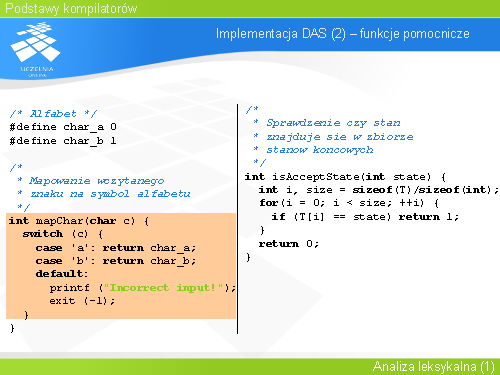 Implementacja DAS (2) – funkcje pomocnicze(1)
