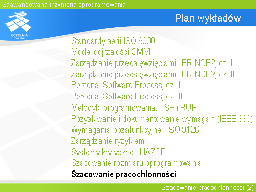 Plan wykładów