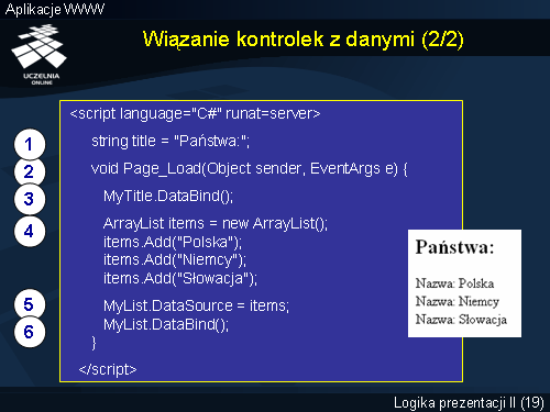 Wiązanie kontrolek z danymi (2/2)