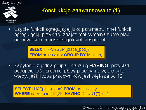 Konstrukcje zaawansowane (1)