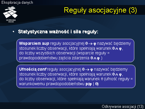 Reguły asocjacyjne (3)
