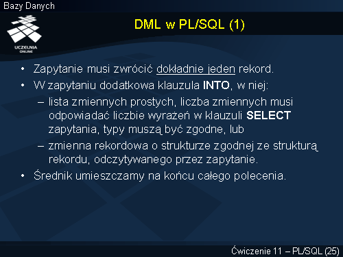 DML w PL/SQL (1)
