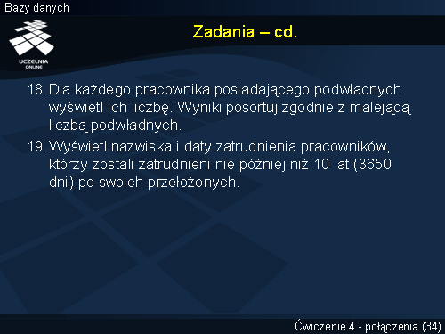 Zadania – cd.