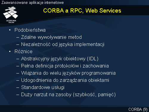 CORBA a RPC, Web Services
