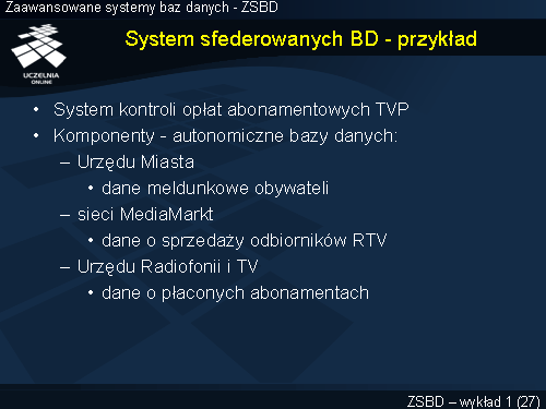 System sfederowanych BD - przykład