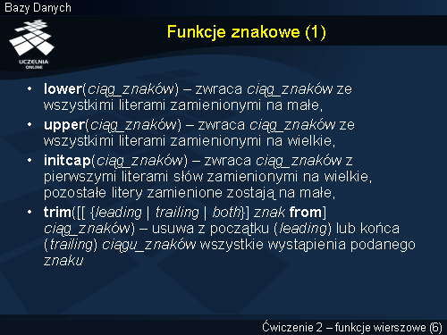 Funkcje znakowe (1)
