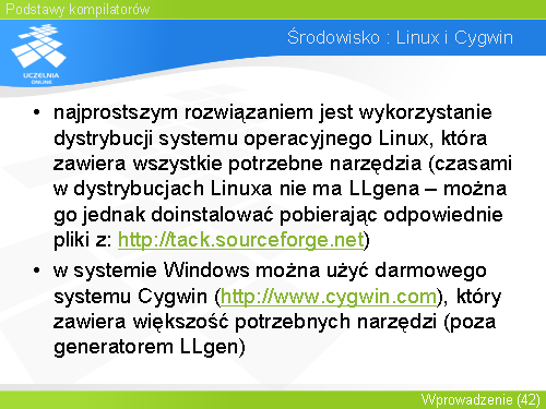 Środowisko : Linux i Cygwin