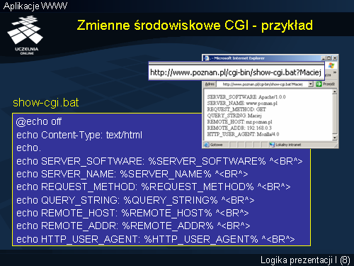 Zmienne środowiskowe CGI - przykład