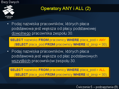 Operatory ANY i ALL (2)