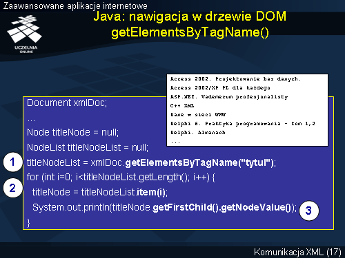 Java: nawigacja w drzewie DOM getElementsByTagName()