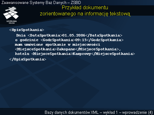 Przykład dokumentu zorientowanego na informację tekstową