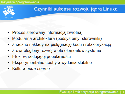 Czynniki sukcesu rozwoju jądra Linuxa