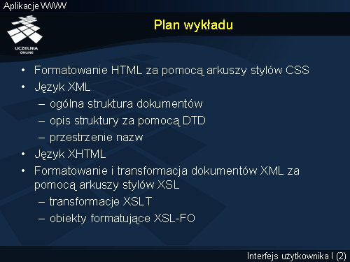 Plan wykładu