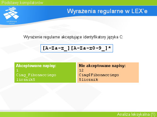 Wyrażenia regularne w LEX’e(5)