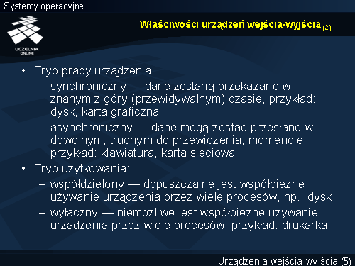 Właściwości urządzeń wejścia-wyjścia (2)