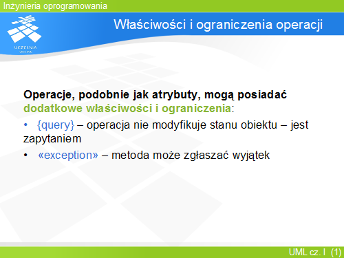 Właściwości i ograniczenia operacji