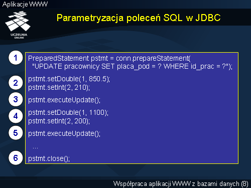 Parametryzacja poleceń SQL w JDBC