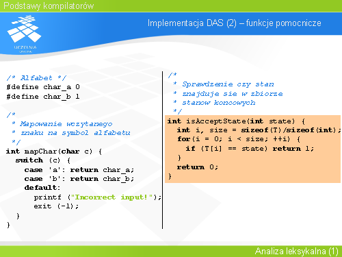 Implementacja DAS (2) – funkcje pomocnicze(2)