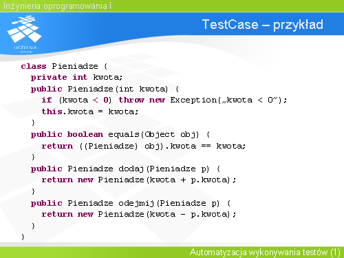 TestCase – przykład