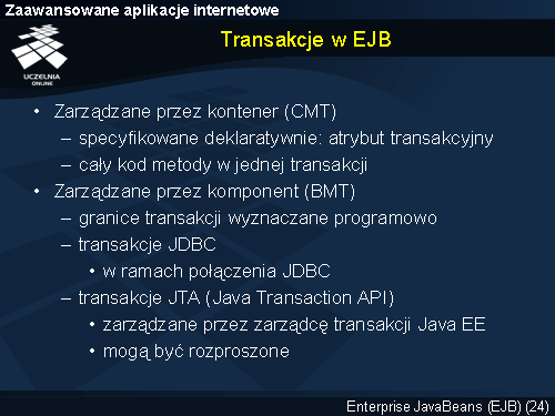 Transakcje w EJB