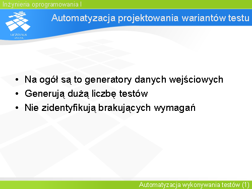 Automatyzacja projektowania wariantów testu