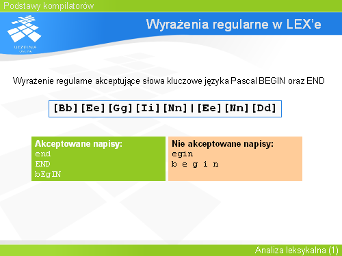 Wyrażenia regularne w LEX’e(3)