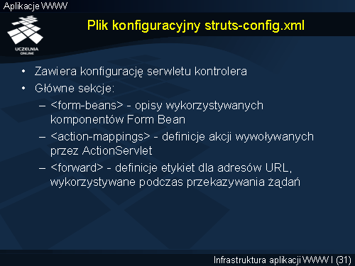Plik konfiguracyjny struts-config.xml