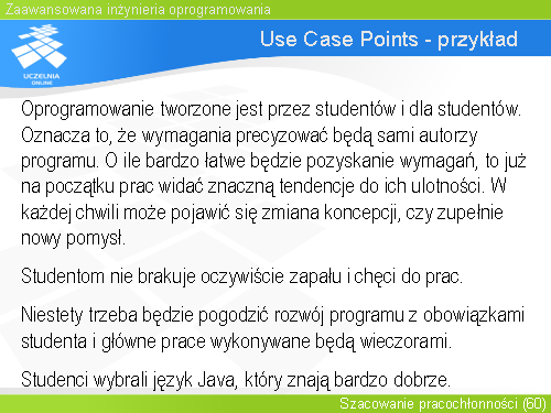 Use Case Points - przykład(2)