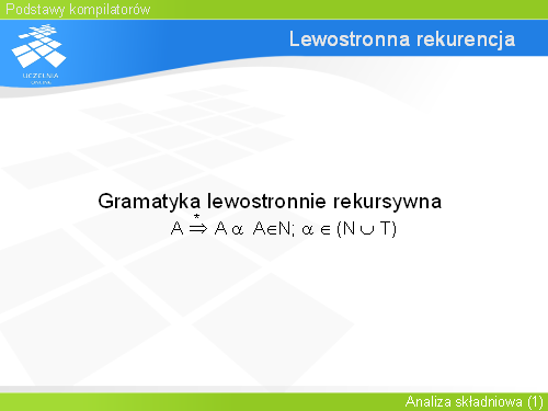 Lewostronna rekurencja(1)