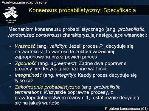 Konsensus probabilistyczny: Specyfikacja