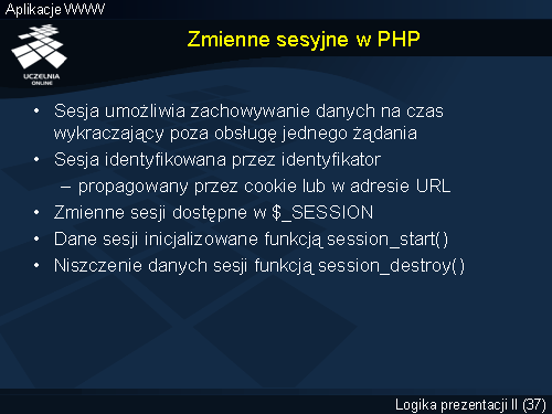 Zmienne sesyjne w PHP