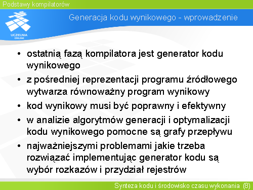 Generacja kodu wynikowego - wprowadzenie