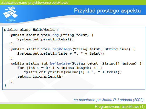 Przykład prostego aspektu
