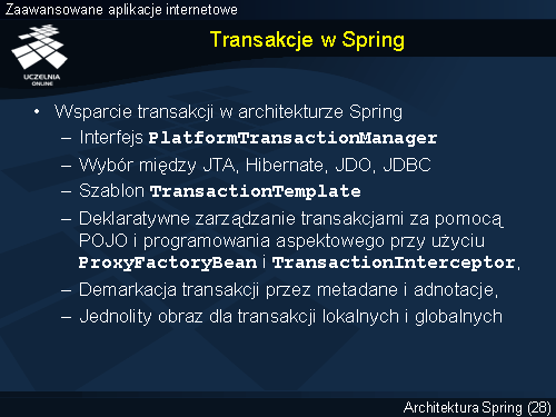 Transakcje w Spring