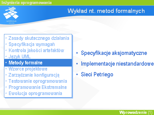 Wykład nt. metod formalnych