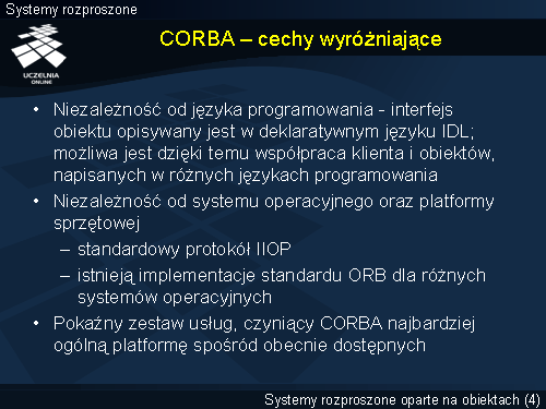 CORBA – cechy wyróżniające