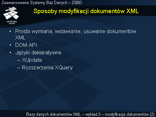 Sposoby modyfikacji dokumentów XML