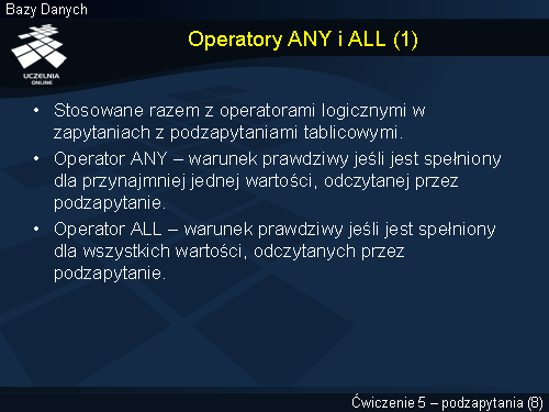 Operatory ANY i ALL (1)