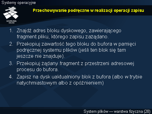 Przechowywanie podręczne w realizacji operacji zapisu