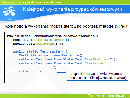 Kolejność wykonania przypadków testowych(1)