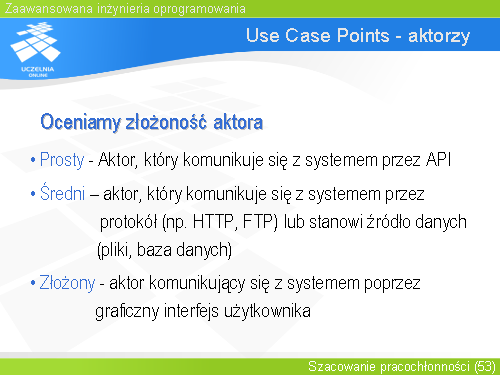 Use Case Points - aktorzy