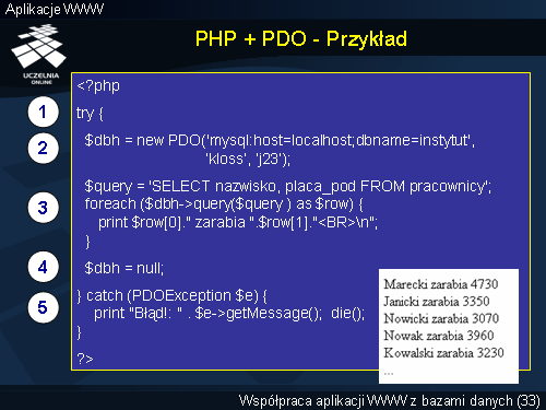 PHP + PDO - Przykład
