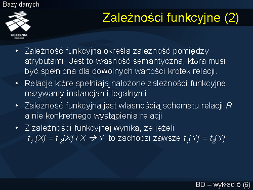 Zależności funkcyjne (2)