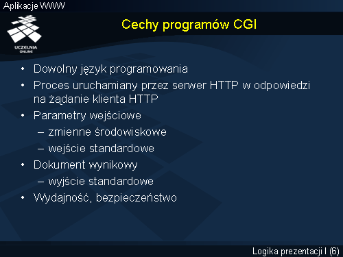 Cechy programów CGI