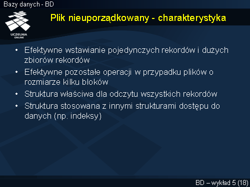 Plik nieuporządkowany - charakterystyka