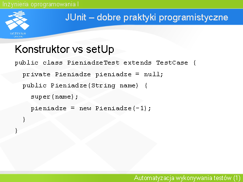 JUnit – dobre praktyki programistyczne