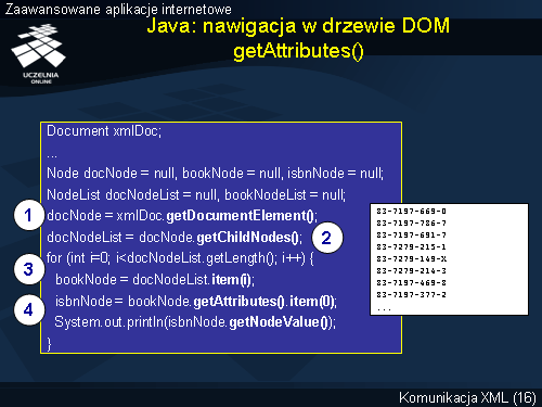 Java: nawigacja w drzewie DOM getAttributes()