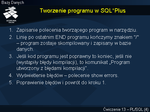 Tworzenie programu w SQL*Plus