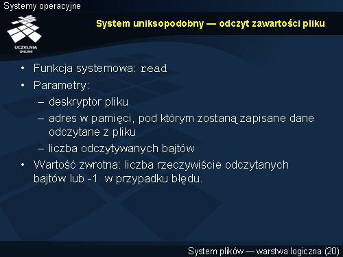 System uniksopodobny — odczyt zawartości pliku